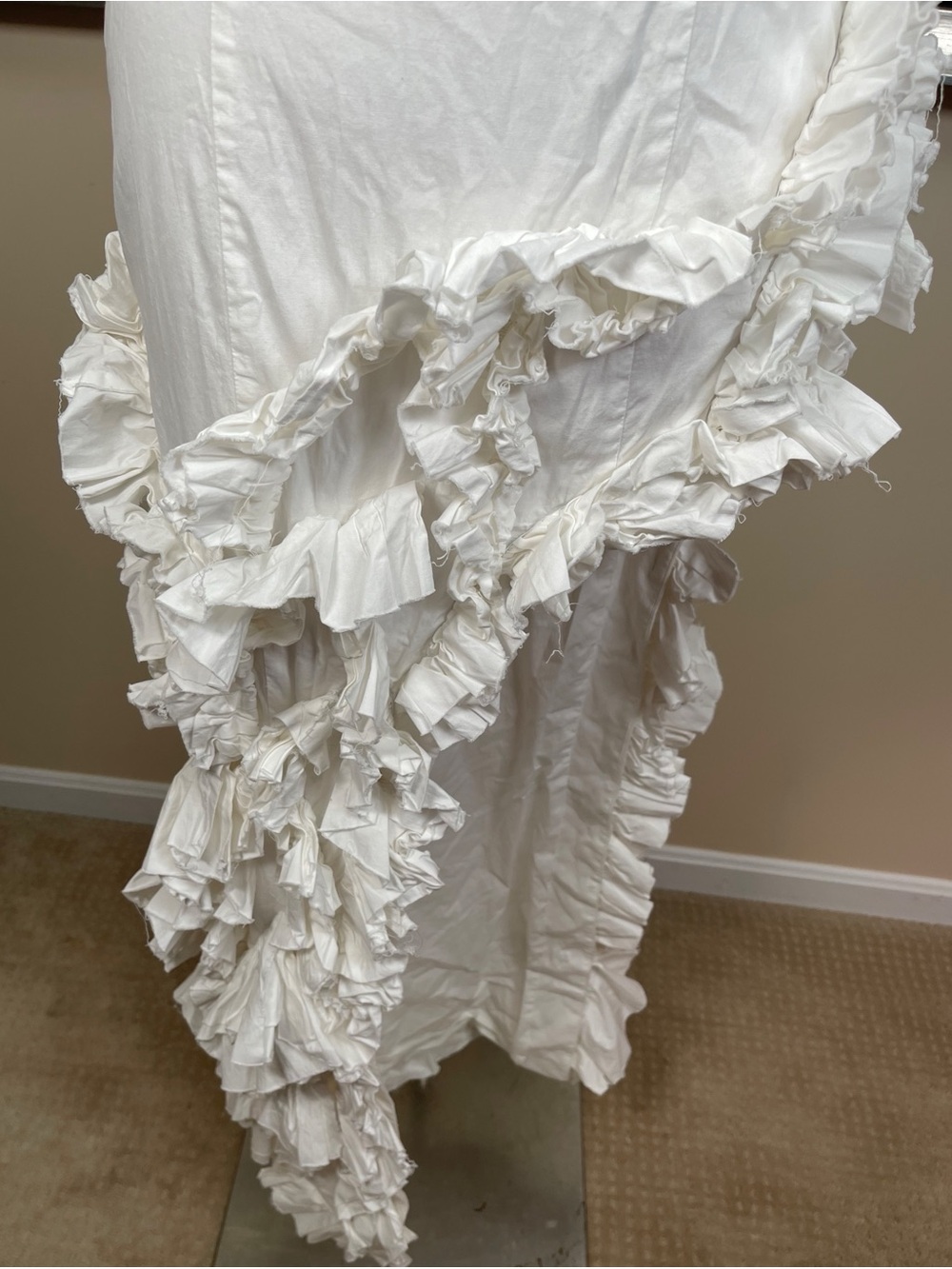 NBD Arabella Strapless Ruffle High Slit White Maxi Dress Size Small - Picture 5 of 10